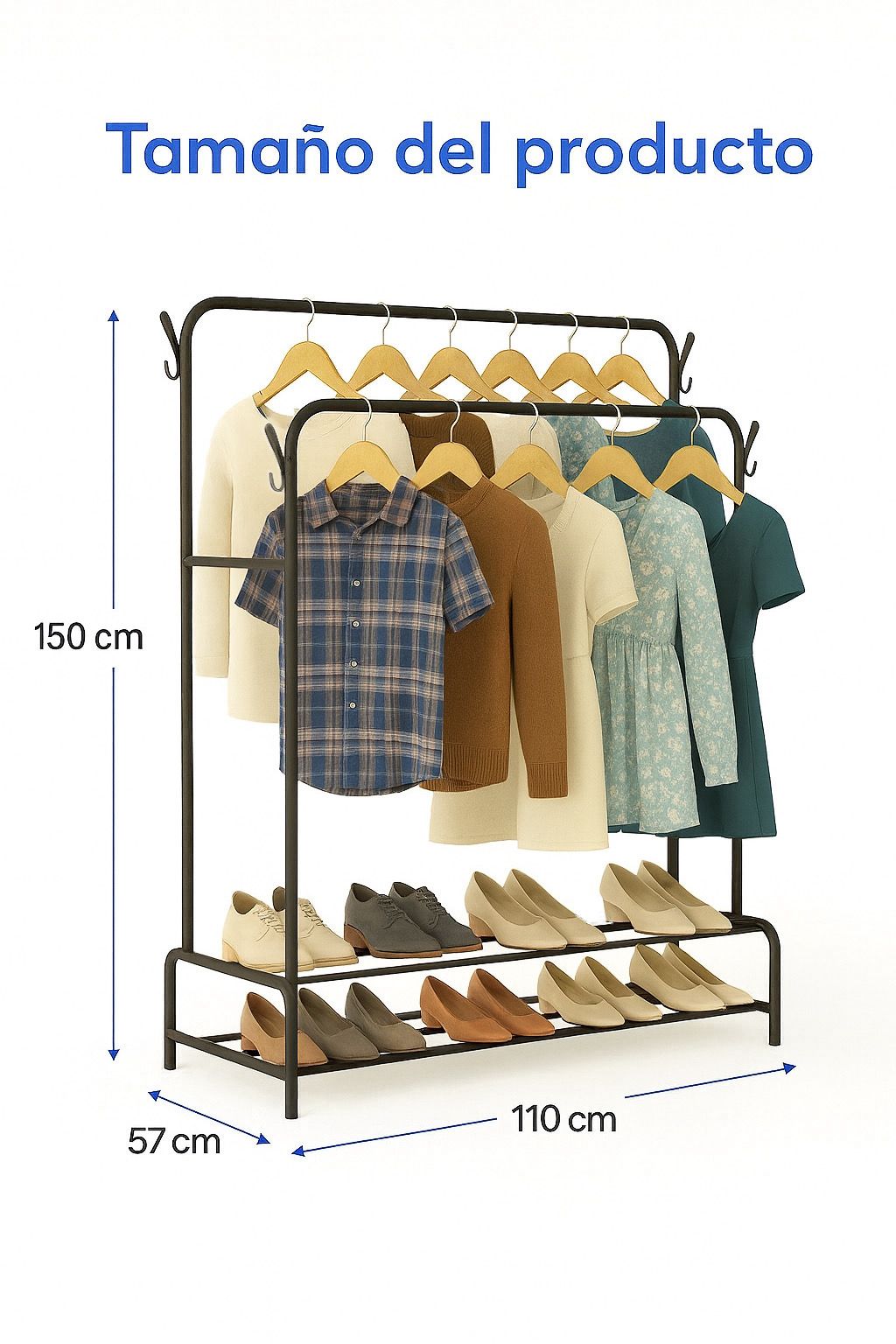 Organizador 2 en 1 ® : Perchero + Zapatero Todo en Uno — Orden sin Esfuerzo