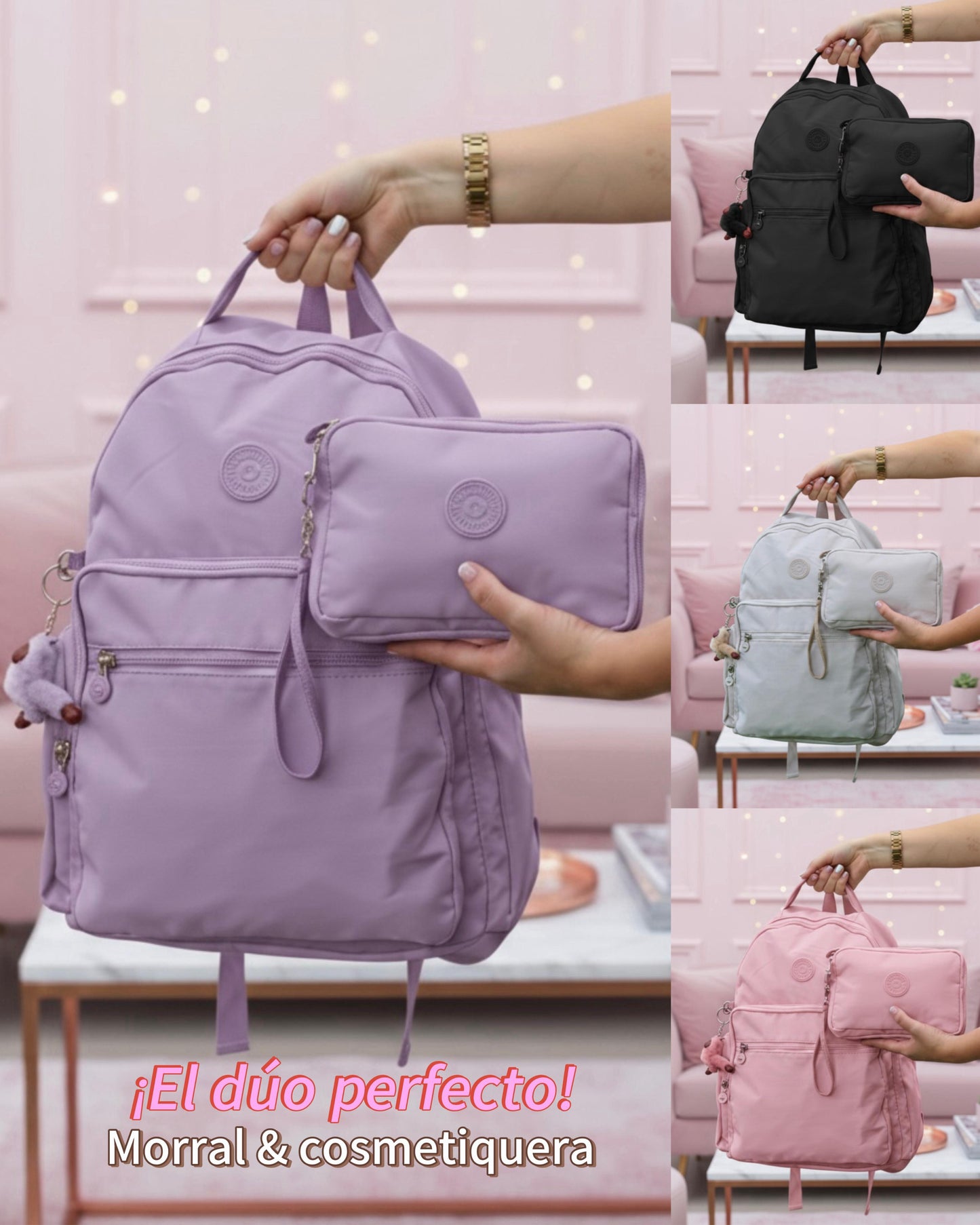 Morral + cosmetiquera Monkey